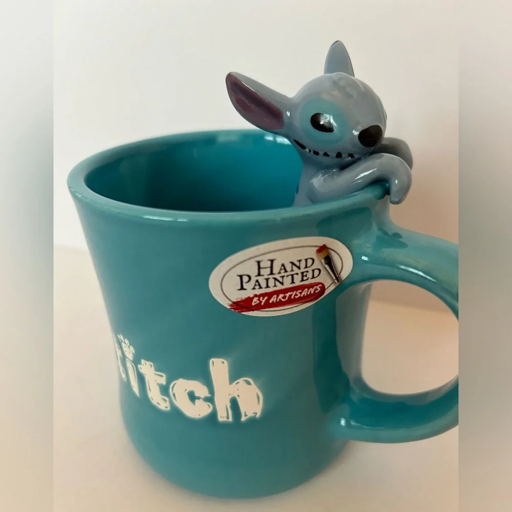 STITCH! Disney Hand painted Blue Lilo & Stitch Mug 3D Coffee Cup NEW - Picture 2 of 4